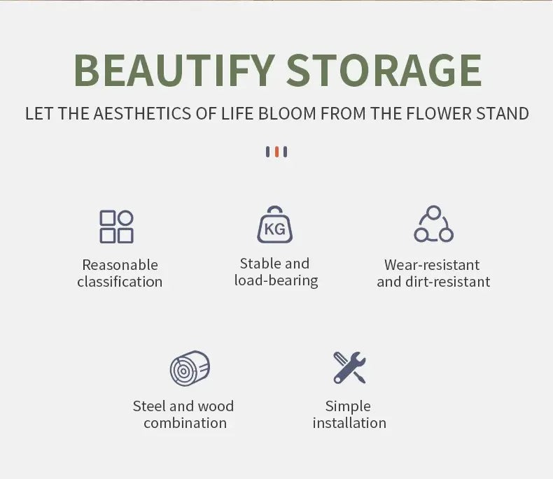 Estantería de madera para plantas y flores - 4/5/6 niveles