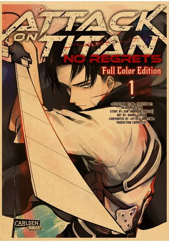 Vintage Japanese Anime Attack on Titan Poster