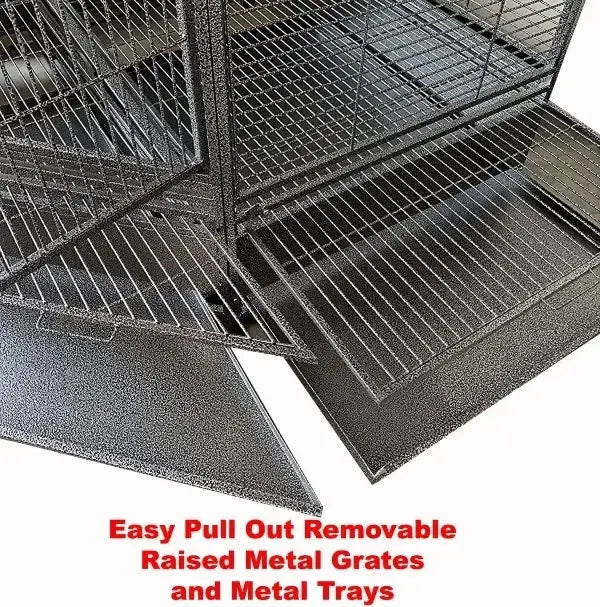 Jaula grande de hierro forjado para loros con base rodante