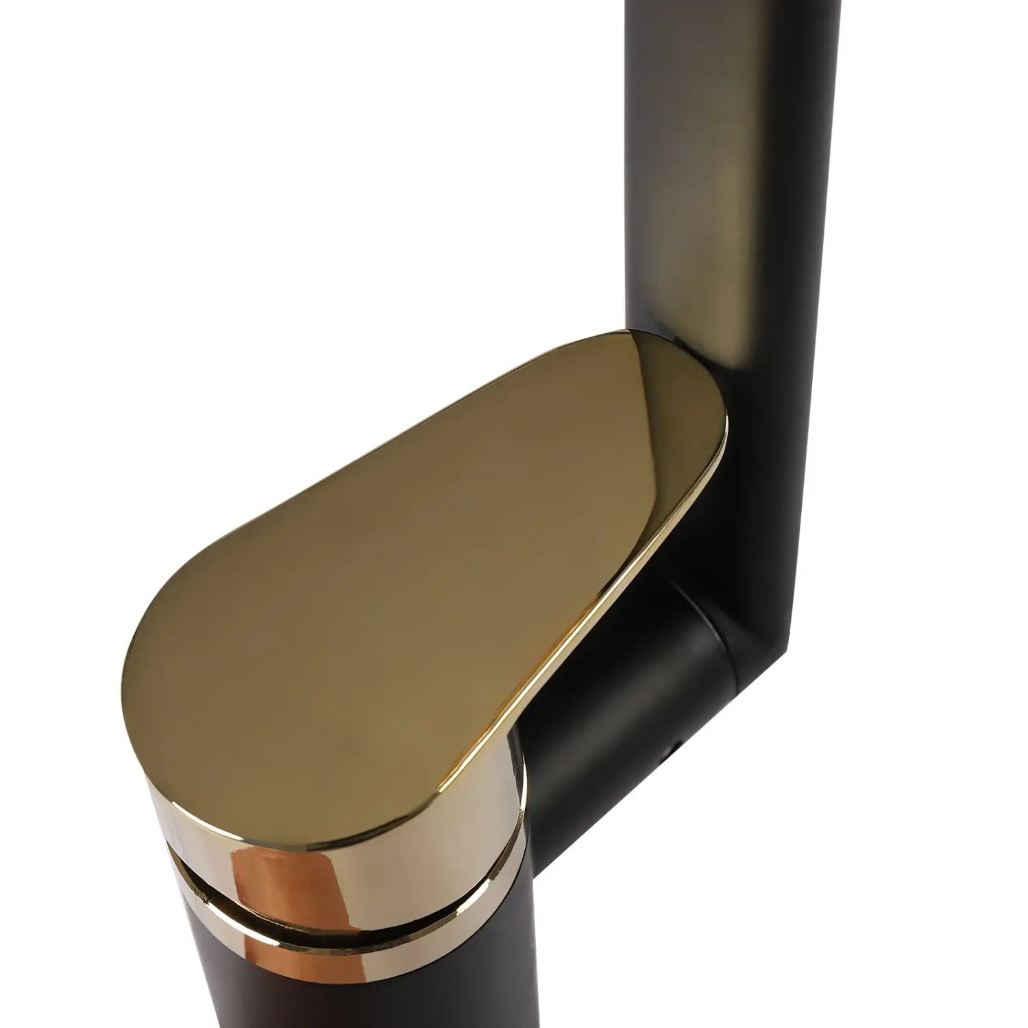 Grifo de baño negro mate y dorado con doble modo de agua