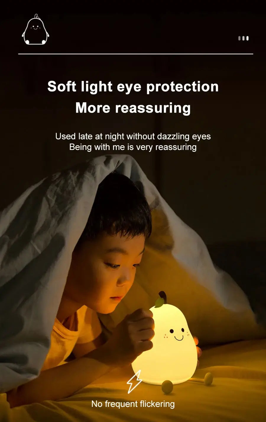 USB Rechargeable Night Light Pear Silicone Night Lights Touch Sensor Bedroom Bedside Cat Lamp With Remote For Kids Baby