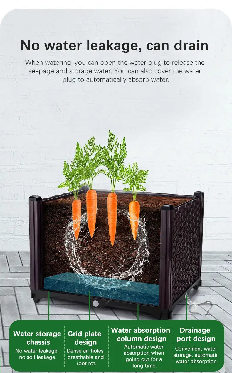 Maceta grande de plástico para plantas de interior y exterior