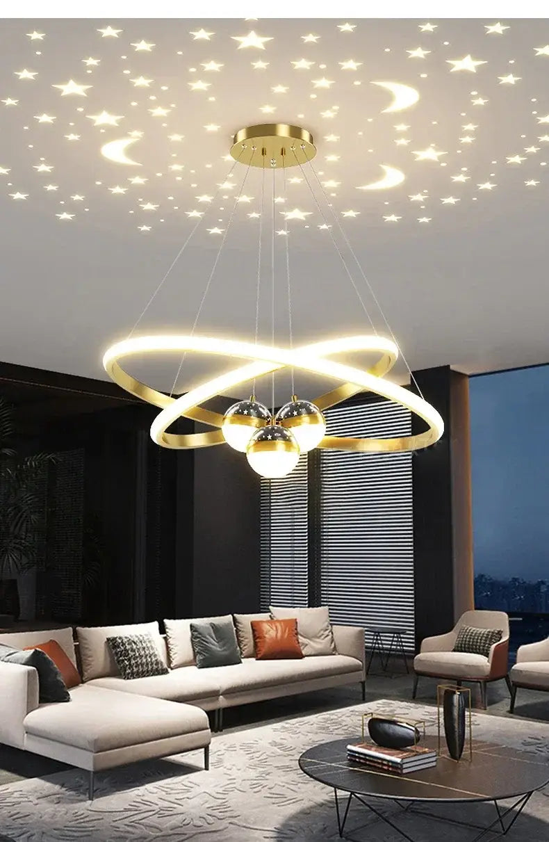 Starry Sky LED Chandelier for Living Room