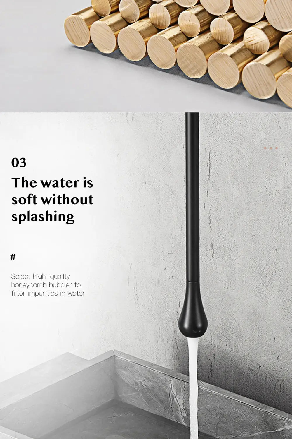 Grifo de baño de lujo de latón negro - Monomando