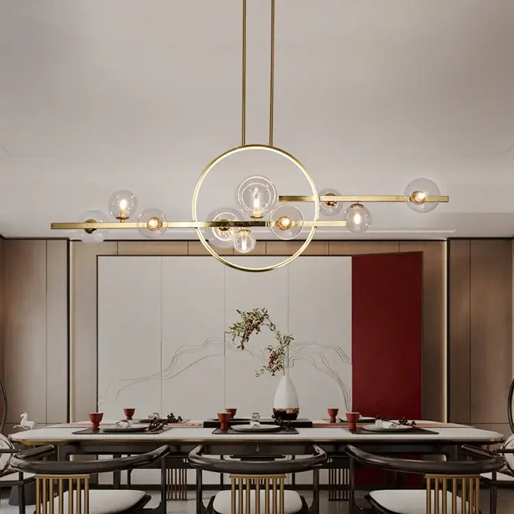 Nordic Glass Bubble LED Chandelier - Black