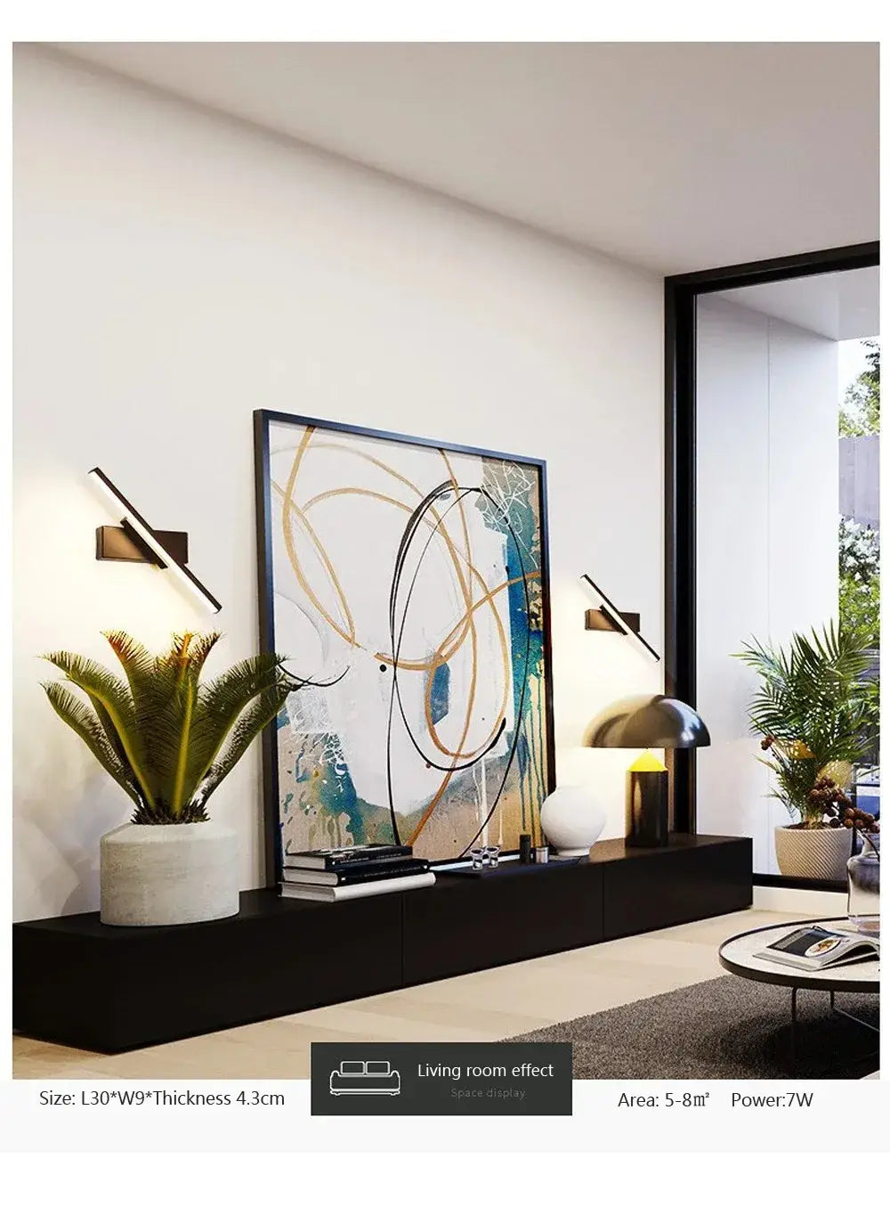 Led Black Rechargeable 330 Rotated Wall Sconce