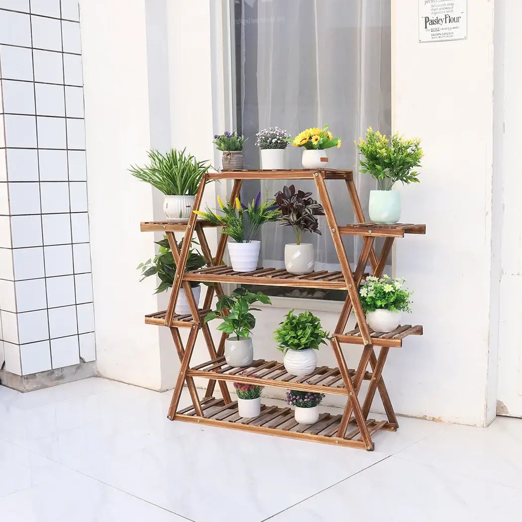 Soporte grande de madera para plantas y flores