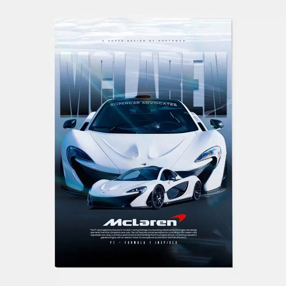 Mclaren P1 GTR Luxury Poster for Home Decor