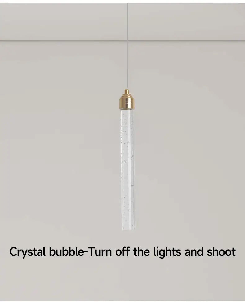 Modern Crystal Pendant Light with Gold Fixtures - Home Decor