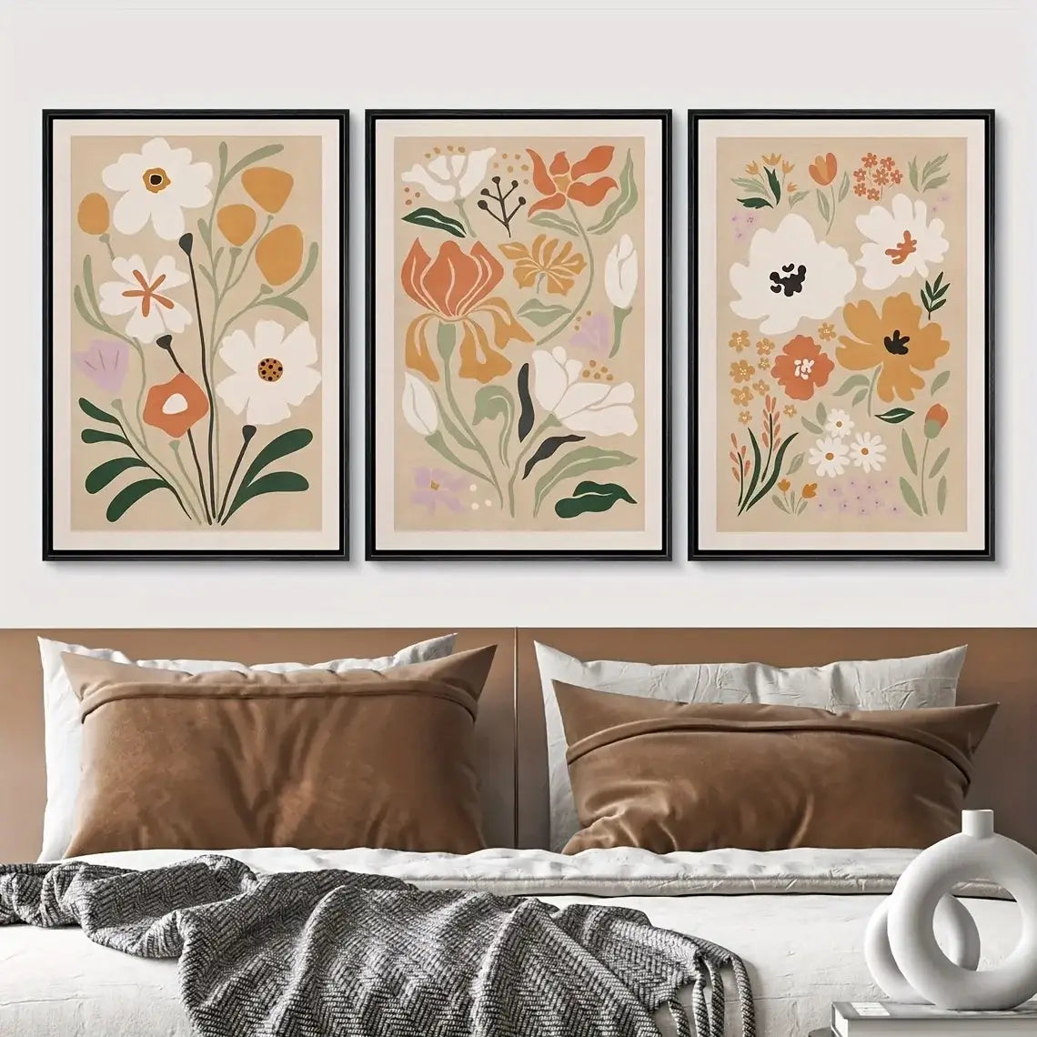 Watercolor Flower Posters Set: Botanical Canvas Art