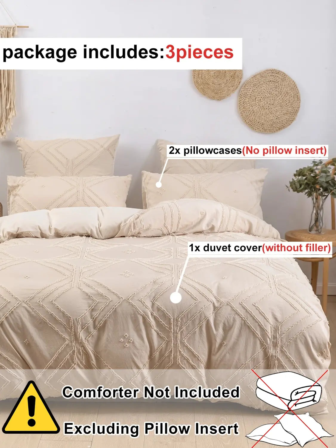 Juego de funda nórdica de microfibra suave con mechones