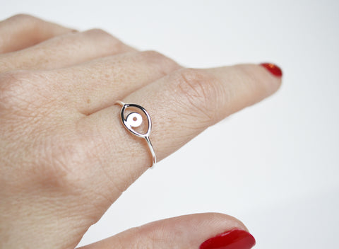 Sterling Silver Evil Eye Ring
