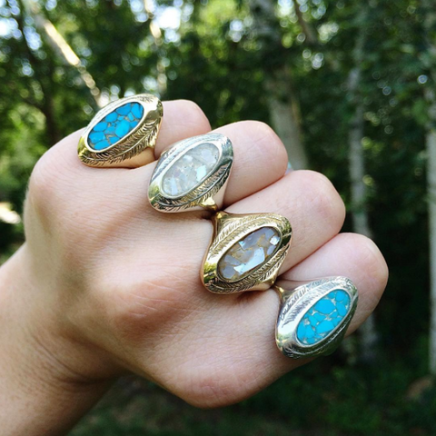 Paradise Rings with stone inlay