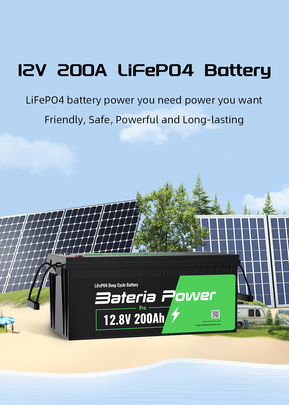 Buy Ampere Time 12V 100Ah LiFePO4 Lithium Battery, 4000+ Deep Cycle Lithium  Iron Phosphate Battery, Built-in 100A BMS, Support in Series/Parallel, for  RV, Camping, Marine, Trolling Motor, Solar (2 Packs) Online at