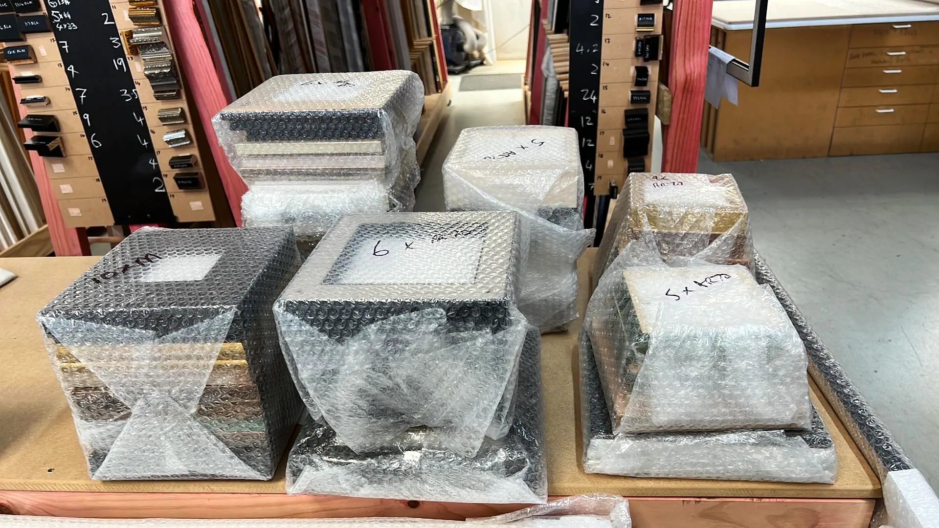 TinyArts all packaged up in bubble wrap