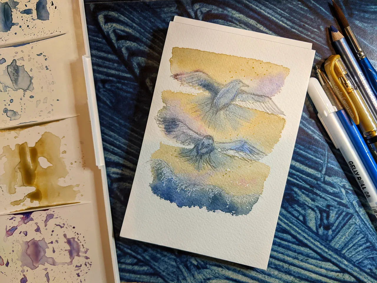 watercolour of birds