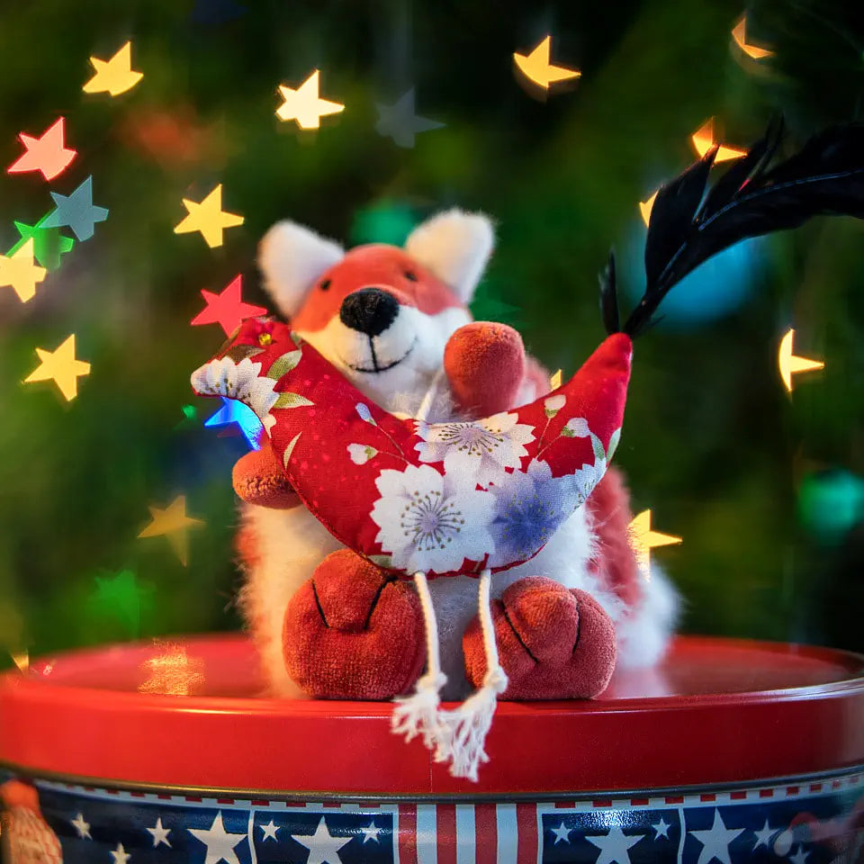 Christmas decorations with star spangled background