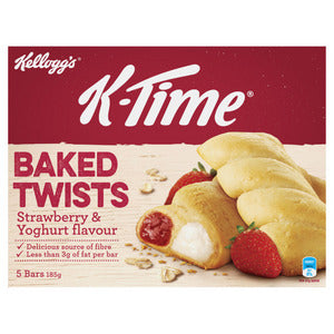 Kellogg's K-Time Baked Twists Strawberry & Yoghurt Flavour Filled Snack Bars (5x) 185g