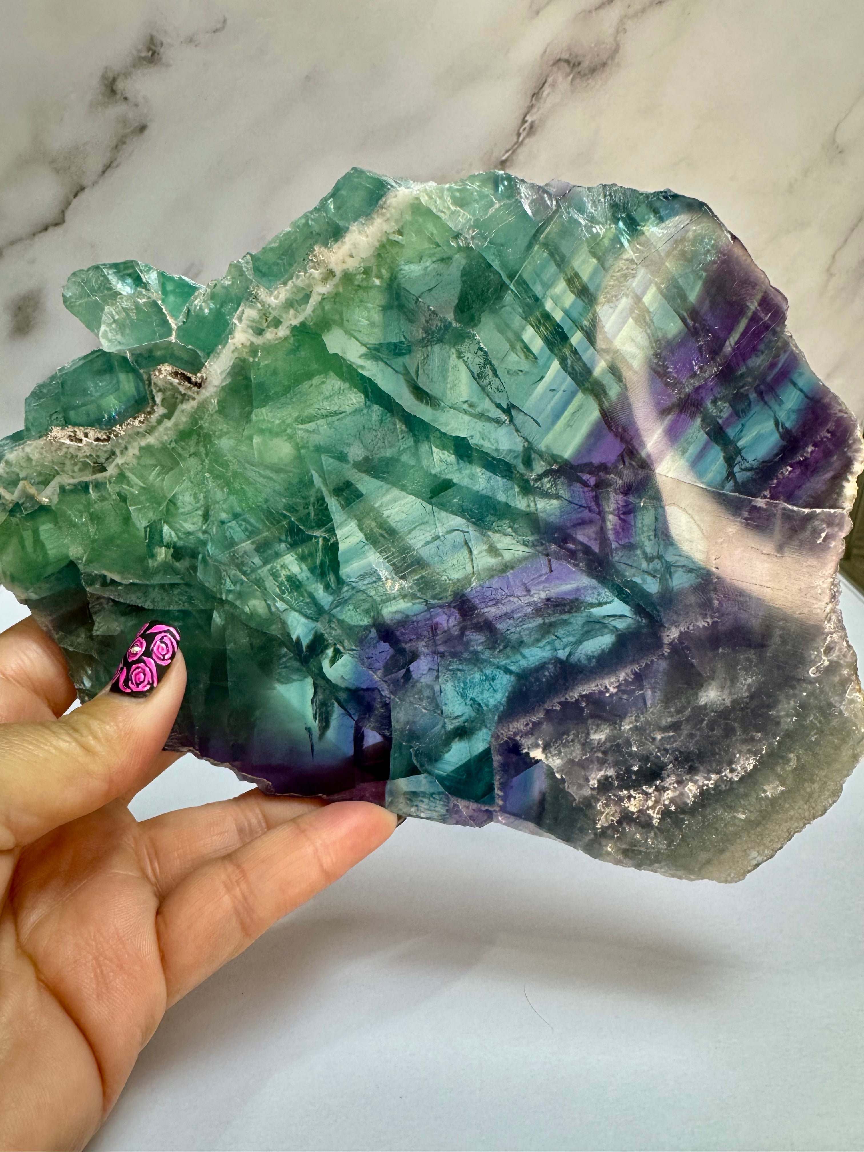 Durango Fluorite Crystal Slab