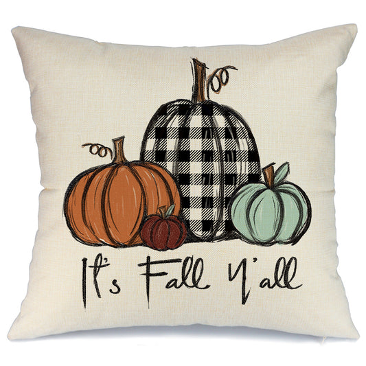GEEORY Fall Decor Pillow Covers 18x18 Set of 4 Hello Pumpkin Orange Stripes  Fall Outdoor Stripes Fall Pillows Decorative Throw Pillows Farmhouse