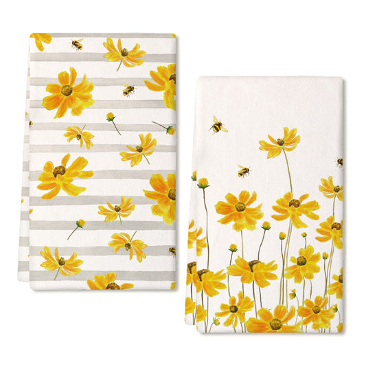GEEORY Spring White Flower Dish Kitchen Towels 18x26 Inch Ultra Absorb