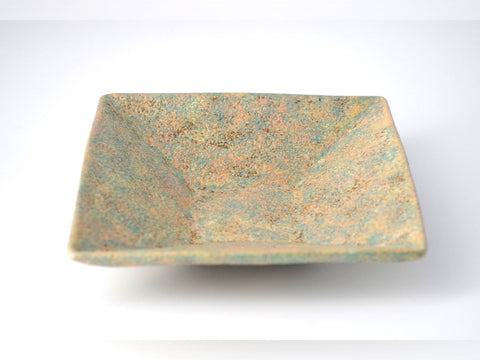 Kasama-yaki colored square plate