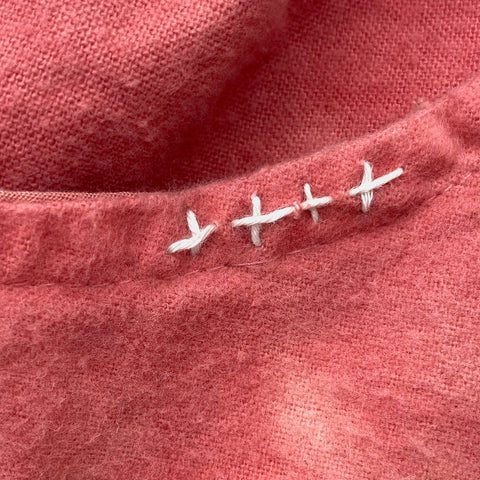 Coral sashiko stitching at neckline