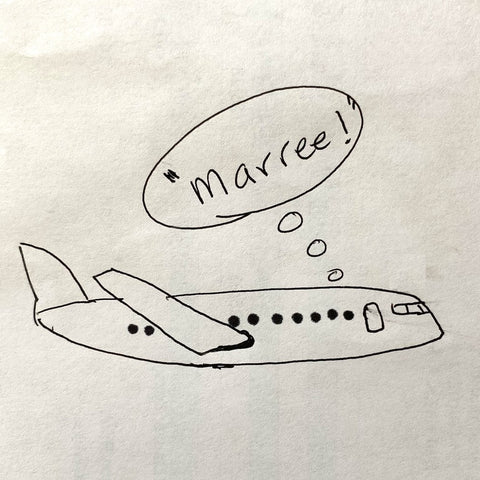 Jenny's sketch of her eureka moment on the airplane