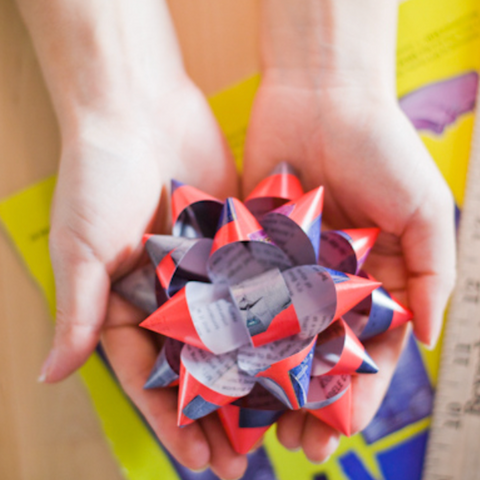 zero waste handmade paper bow