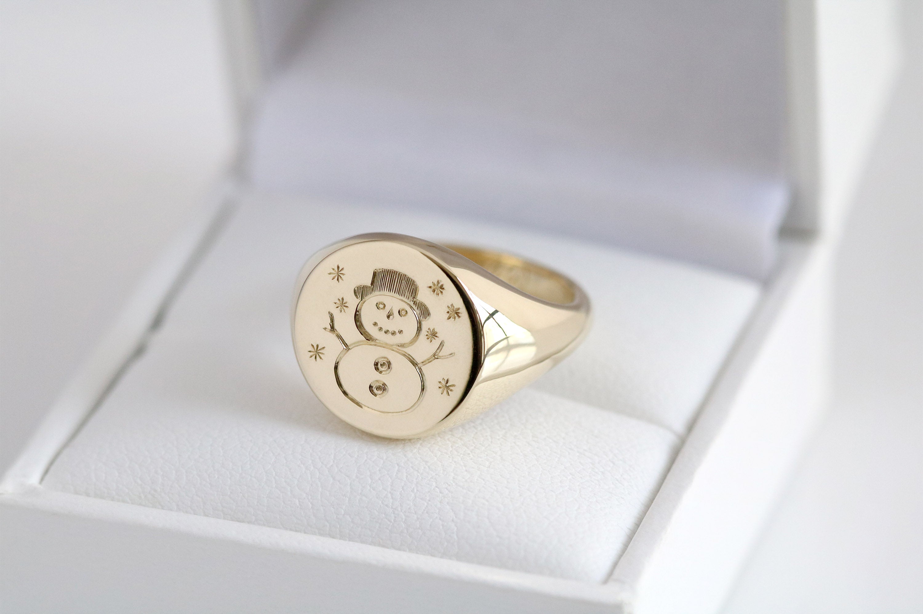 snowman signet ring