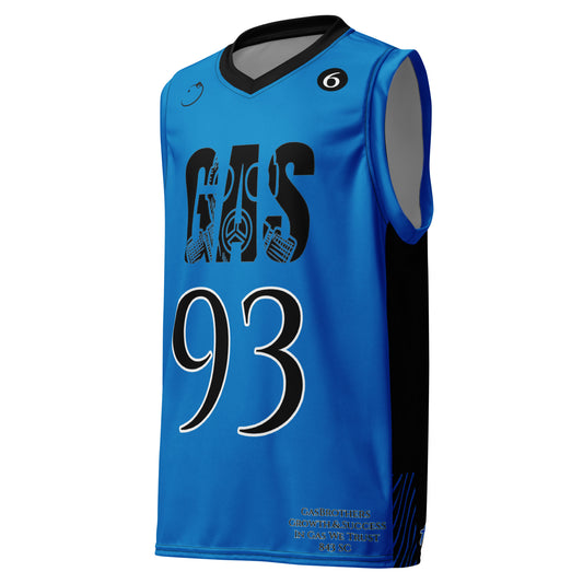 Black and Grey Cloud 9 flavored Gas Bros Unisex Basketball Jersey