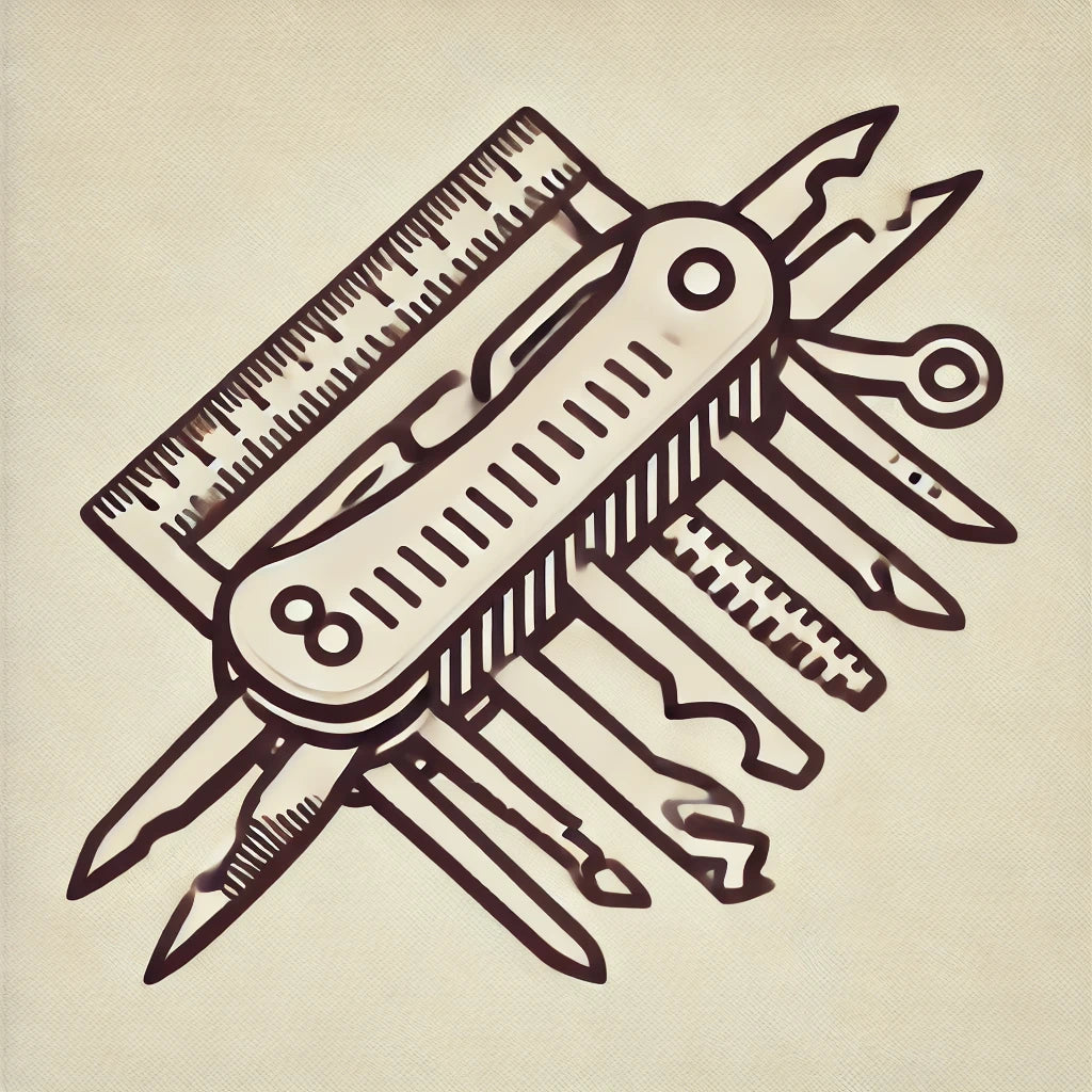 DALL·E 2024-12-28 11.44.42 - An icon representing versatility_ A compact multi-tool or ruler-like image with markings, symbolizing multiple functions. The design should feel innov.webp__PID:768ba2e6-97b8-409e-8401-47523adcf376