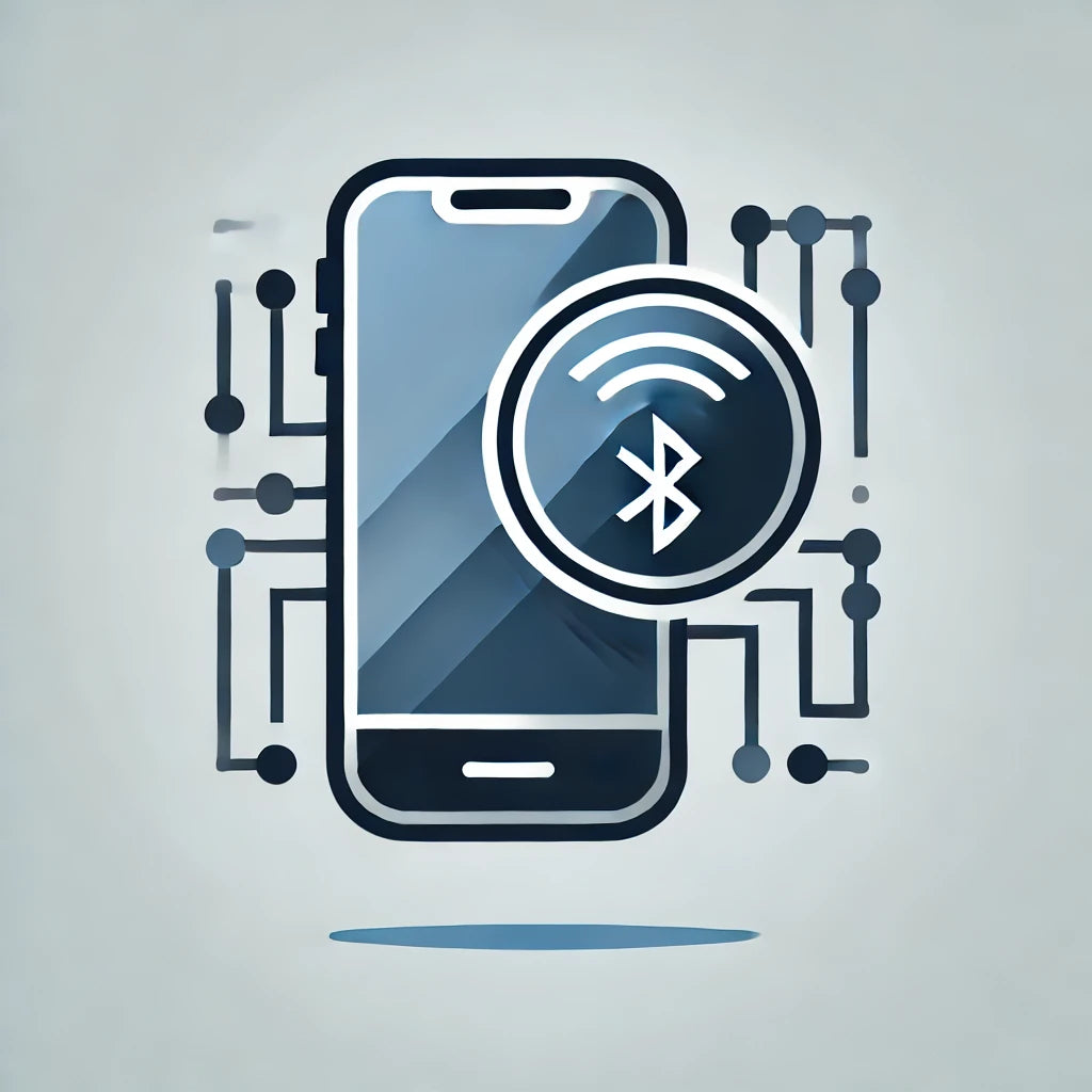 DALL·E 2024-12-28 11.45.48 - An icon representing smart connectivity_ A sleek smartphone with a Bluetooth symbol next to it. The design should look modern and emphasize technology.webp__PID:a2e697b8-a09e-4401-8752-3adcf3769a91