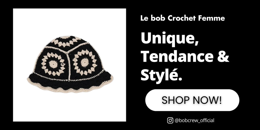 Acheter bob crochet femme noir et beige