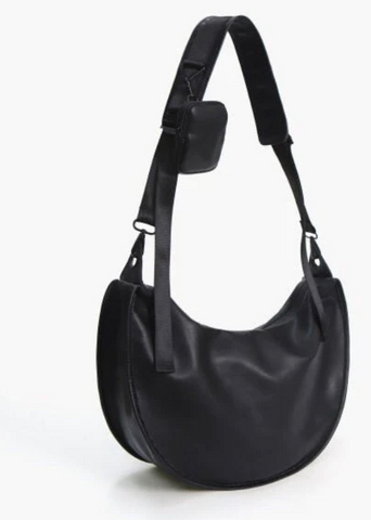 Grand sac banane demi lune noir