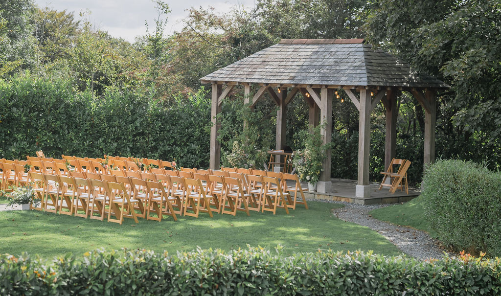 Arbour ceremony chairs at Trevenna