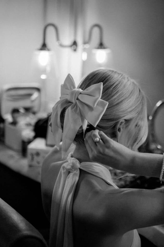 Bride getting ready for the welcome dinner