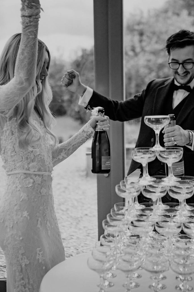 Champagne Tower at wedding