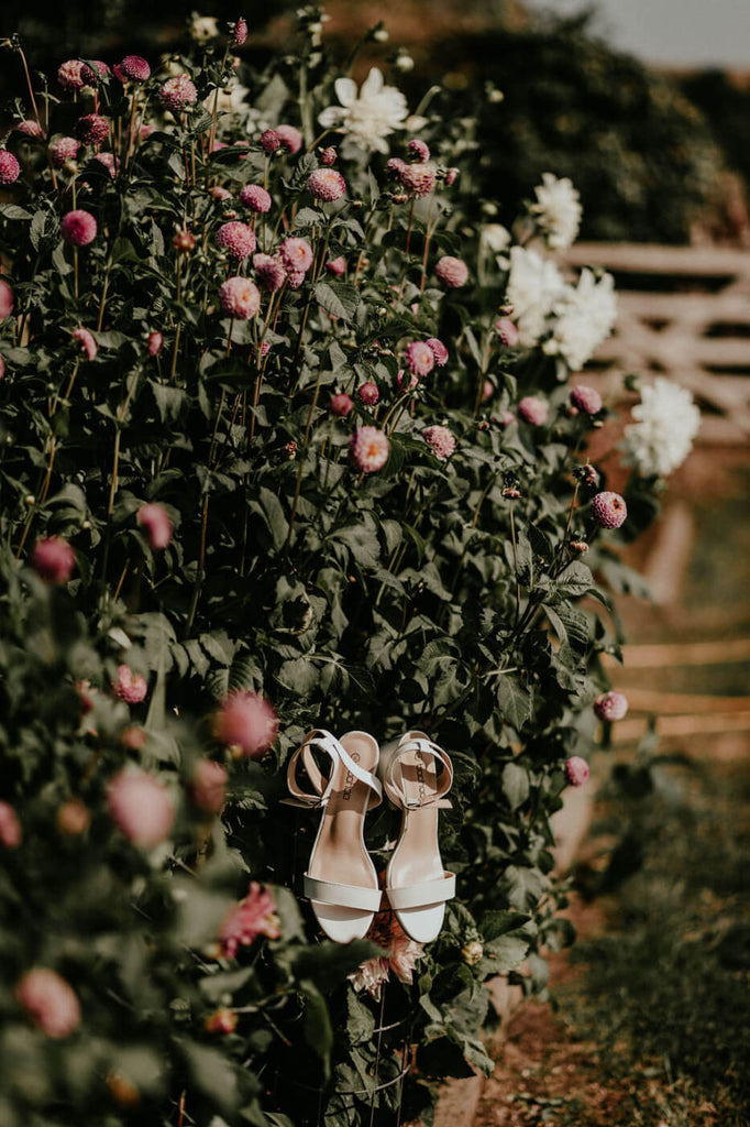 Claire’s shoes in the Dahlias Trevenna wedding