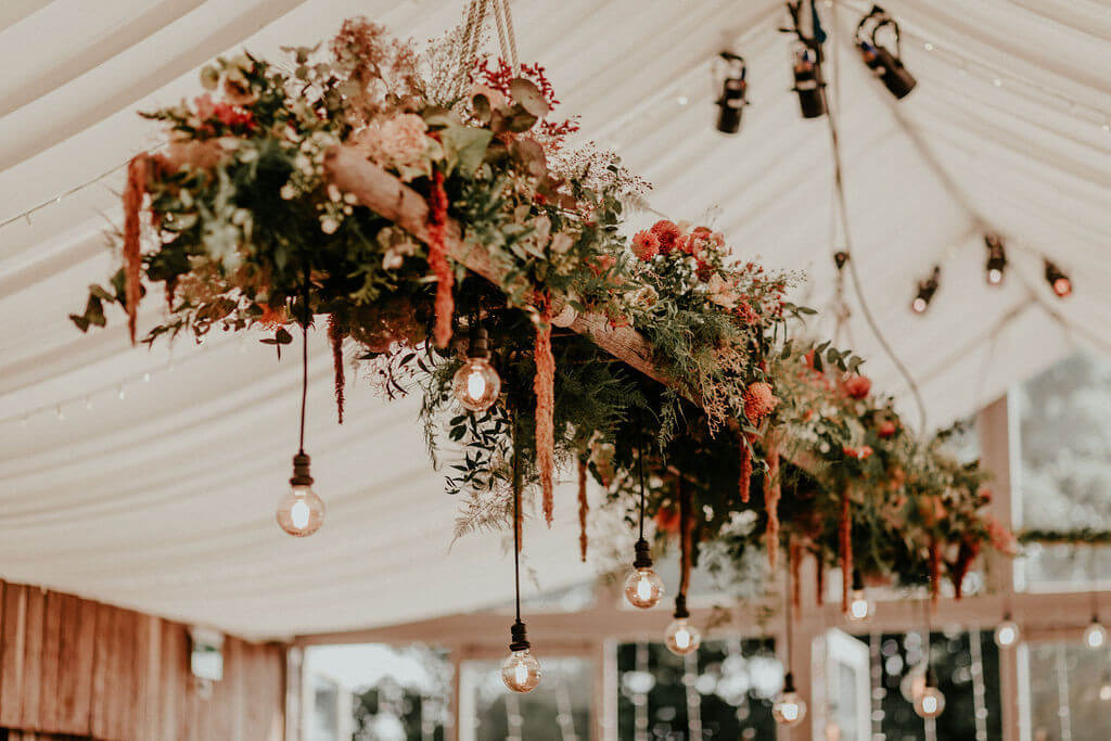 Floral Ladder hanging from Garden Venue at Trevenna