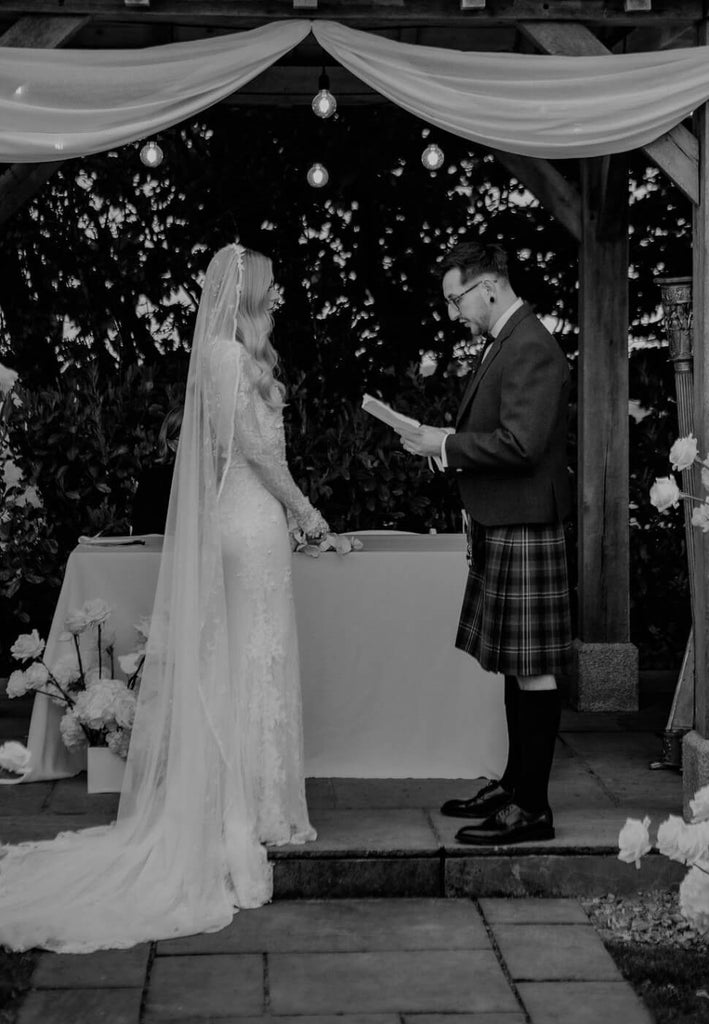 groom in kilt vows