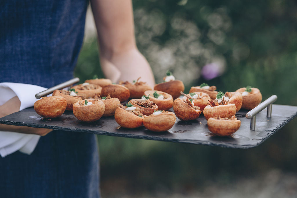 Yorkshire puddings as canapes at Trevenna Barns