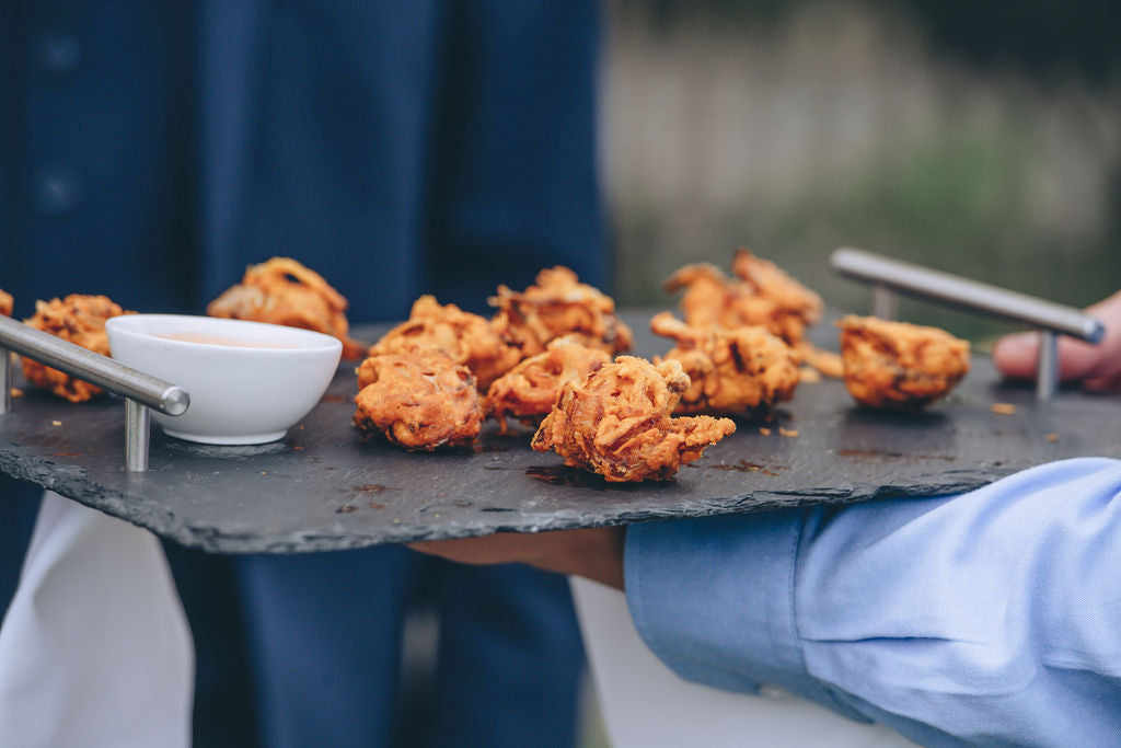 Mini bhaji served as canapes Trevenna barns