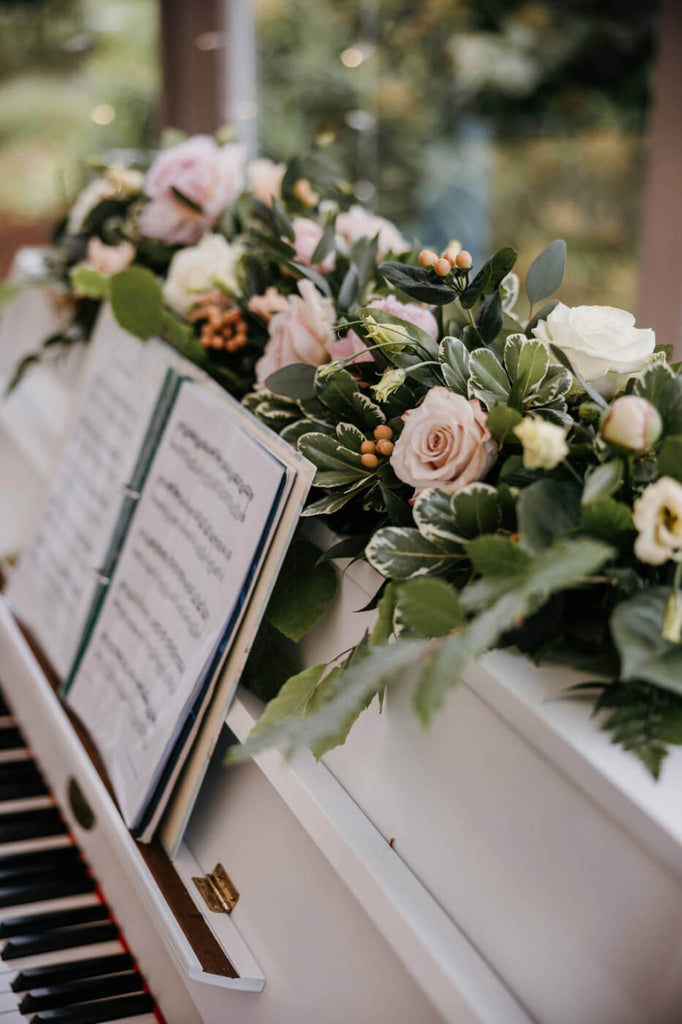 Piano for bridesmaid playing during ceremony