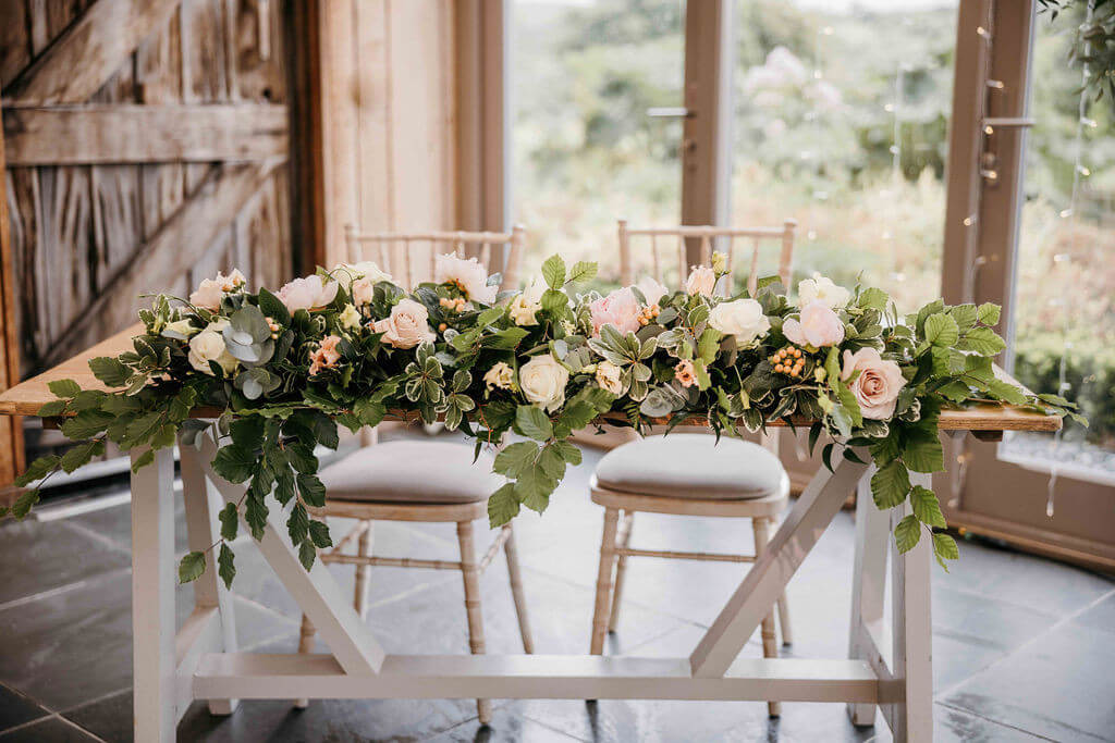 Registrars Table Trevenna wedding