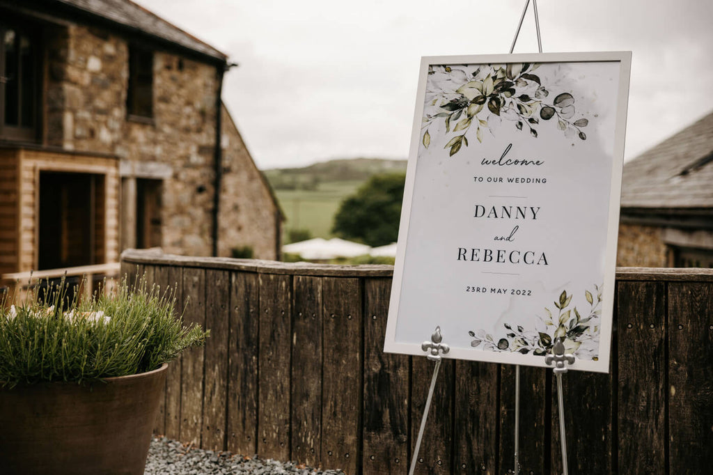 Welcome Sign Wedding Garden Venue Trevenna