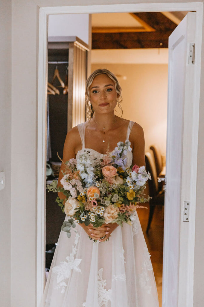 bride on her way to the ceremony