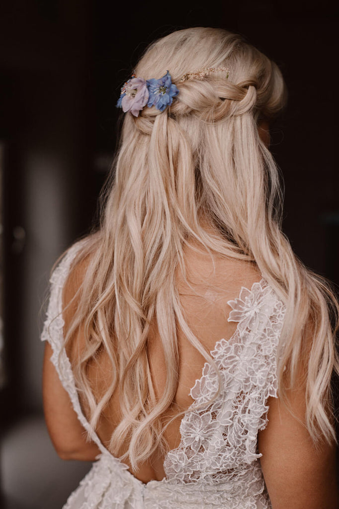 floral hair piece bride
