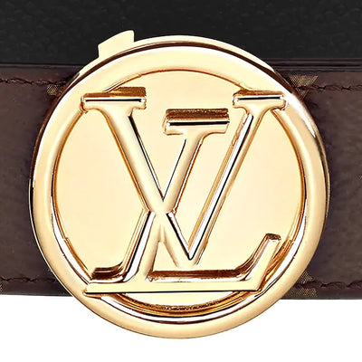 Louis Vuitton LV Circle Prime 20mm Reversible Belt Cream + Cowhide. Size 85 cm