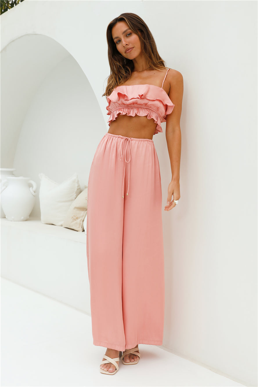 Coral Cove Satin Crop Top Orange